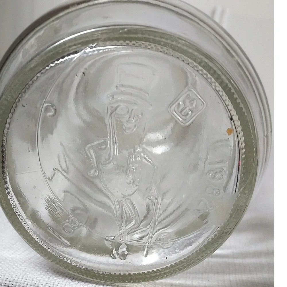 Planters Mr Peanut Glass Jar‎ Clear Farmhouse Embossed Wheat Canister Lid